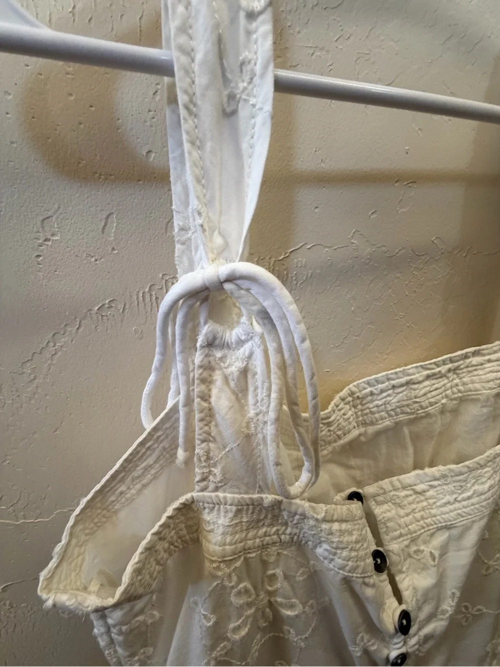 Free People Primavera Eyelet Midi Dress White Cotton Cottagecore L